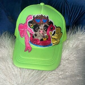 Women’s Custom Made K
Neon Green Character Trucker Hat with Pink Accents